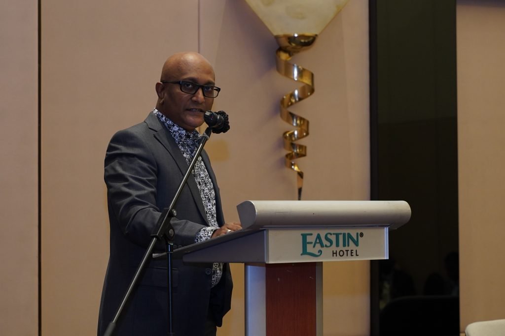 Murugason R Thangaratnam, CEO of Novem CS Sdn Bhd, speaking at the MGBF Roundtable on Security Concerns in Critical Value Chains, held on 24 May 2022 at Eastin Hotel Kuala Lumpur. He said, “There was a statement made on behalf of the government that national security was not compromised. I'm not concerned about national security, of course, it's important for every citizen to be aware of national security but there's also something else called personal security. So, you know you can't tell me that if my data is out there and it has been leaked that my personal security has not been compromised. That is a responsibility of a government, of an employer, of a parent because I think that's basic needs we need.” | Photo by MGBF