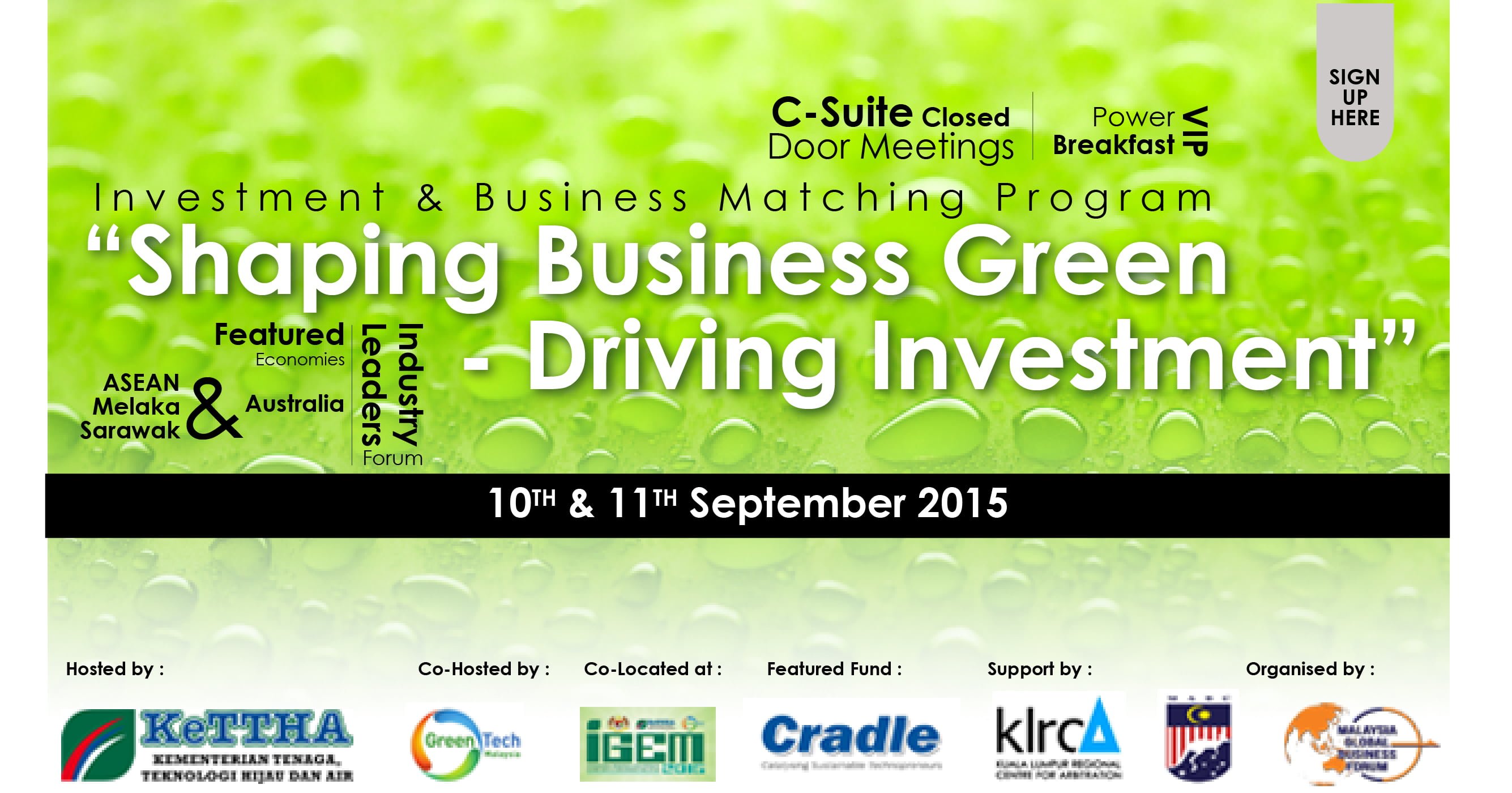 Malaysia Global Business Forum Green Tech Business & Investment Matching